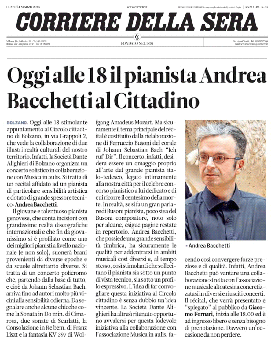 Andrea Bacchetti Official Web Site